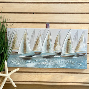 Lined Sailboats Canvas