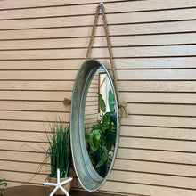 Load image into Gallery viewer, Oval Tin Mirror W/Rope
