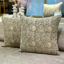 Load image into Gallery viewer, PB Green Floral Pillow
