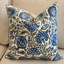 Load image into Gallery viewer, Blue/Green Floral Down Pillow
