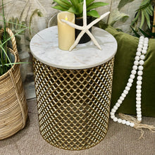 Load image into Gallery viewer, Gold/Marble Side Table
