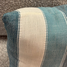 Load image into Gallery viewer, Blue/Aqua/White Striped Pillow
