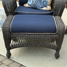 Load image into Gallery viewer, Wicker Navy Chair &amp; Otto
