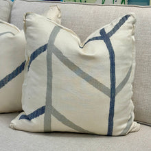 Load image into Gallery viewer, LG Blue/Grey Down Designer Pillow

