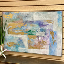 Load image into Gallery viewer, Blue/Gold Framed Abstract Art
