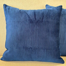 Load image into Gallery viewer, Navy Blue Ribbed Pillow
