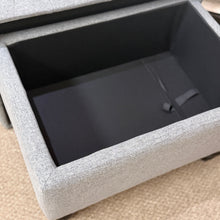 Load image into Gallery viewer, Grey Storage Ottoman
