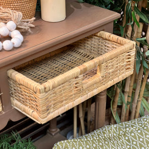 Mocha & Woven Basket Console