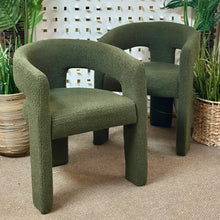 Load image into Gallery viewer, Green Sherpa Dining Chair
