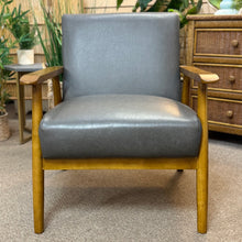 Load image into Gallery viewer, Modern Faux Grey Leather Chair
