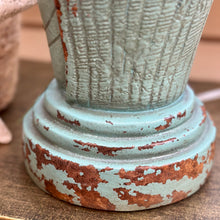 Load image into Gallery viewer, Distressed Teal Shell Lamp
