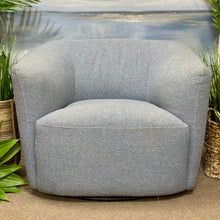 Load image into Gallery viewer, Lt Blue Denim Swivel Chair
