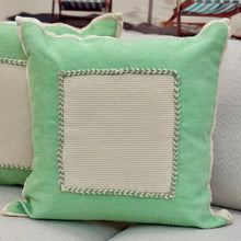 Load image into Gallery viewer, Green/Ivory Square Pillow
