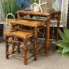 Load image into Gallery viewer, S/3 Tortoise Bamboo Nesting Tables
