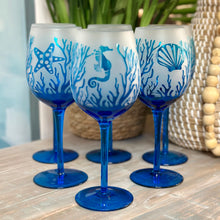 Load image into Gallery viewer, Set/6 Sealife Wine Glasses
