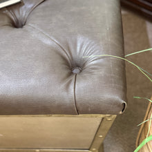 Load image into Gallery viewer, Tufted Leather/Metal Ottoman
