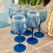 Load image into Gallery viewer, Set/6 Sealife Wine Glasses
