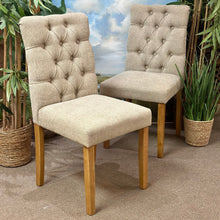 Load image into Gallery viewer, Taupe Tufted Dining Chair
