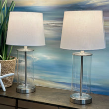Load image into Gallery viewer, Glass/Silver Lamp
