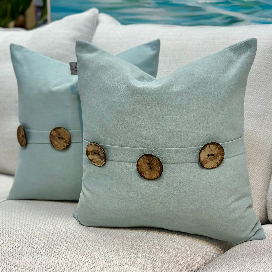 Aqua Button Down Pillow