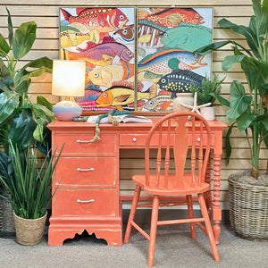 Salmon Desk W/Chair