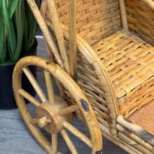 Load image into Gallery viewer, Vintage Rattan Rickshaw Planter
