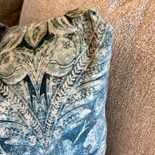 Load image into Gallery viewer, Navy &amp; Blue Patterned Designer Pillow
