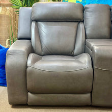 Load image into Gallery viewer, Havertys Grey Leat. Recl. Loveseat
