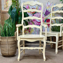 Load image into Gallery viewer, Cream Ladderback Dining Arm Chair
