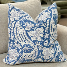 Load image into Gallery viewer, Blue/White Leaf Designer Pillow
