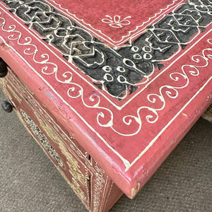 Red Moroccan Side Table