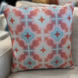 Red/Teal Pattern Pillow