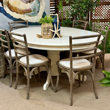 Load image into Gallery viewer, White Pedestal Table W/Leaf
