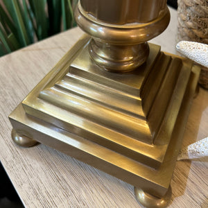 Brass Lamp w/ Tan Shade