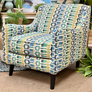 Blue & Green Geometric Chair