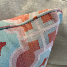 Load image into Gallery viewer, Red/Teal Pattern Pillow
