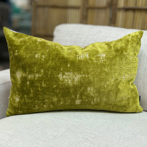 Lime Green Velvet Pillow