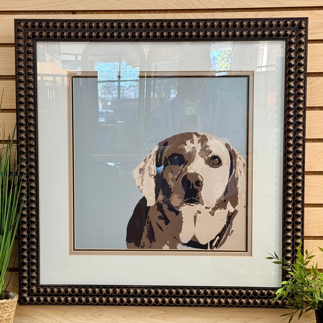 Framed 'Daisy Dog' Art