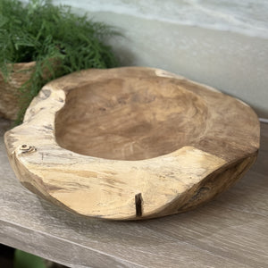 LG Rustic Teak Bowl