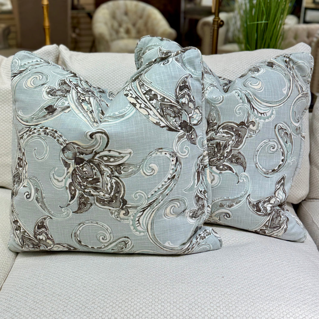 Blue Paisley Pillow