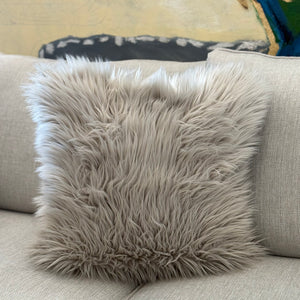 Laura Hill Furry Grey Pillow