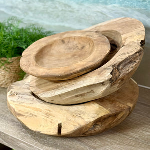 LG Rustic Teak Bowl