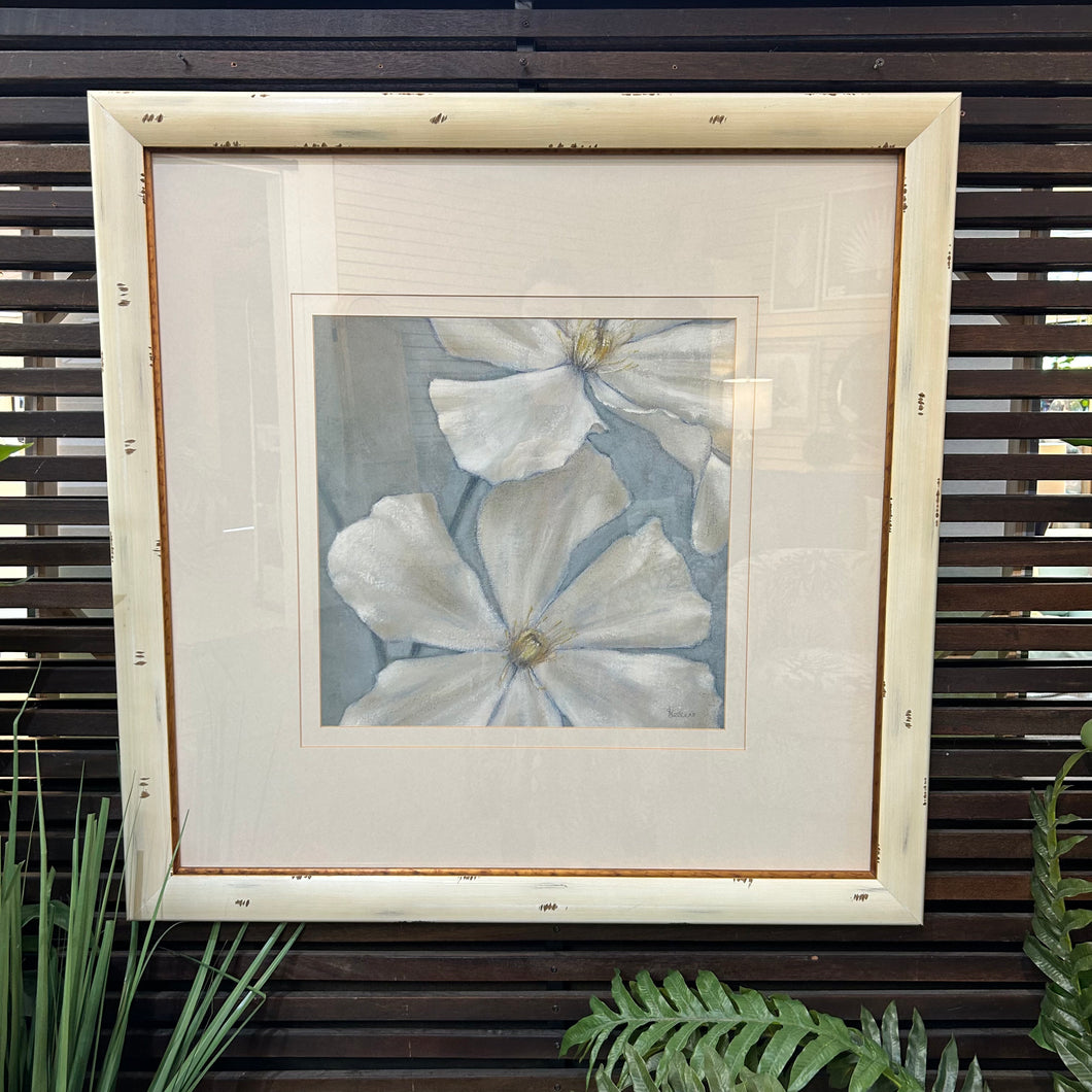 Floral Art w/ Distressed Frame