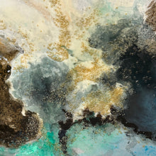 Load image into Gallery viewer, Textured Turquoise/Taupe Abstract
