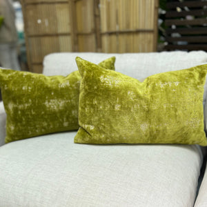 Lime Green Velvet Pillow