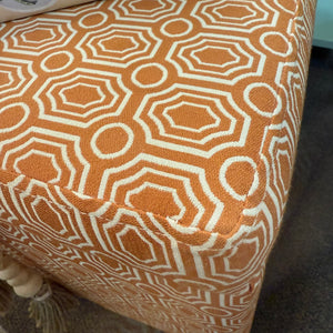 Orange Geometric Storage Ottoman