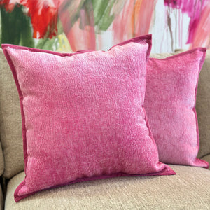 Hot Pink Chenille Pillow