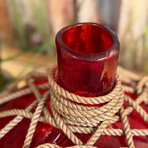 Red Glass Orb W/Rope