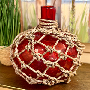 Red Glass Orb W/Rope