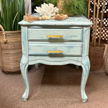 Load image into Gallery viewer, Distressed Blue Side Table
